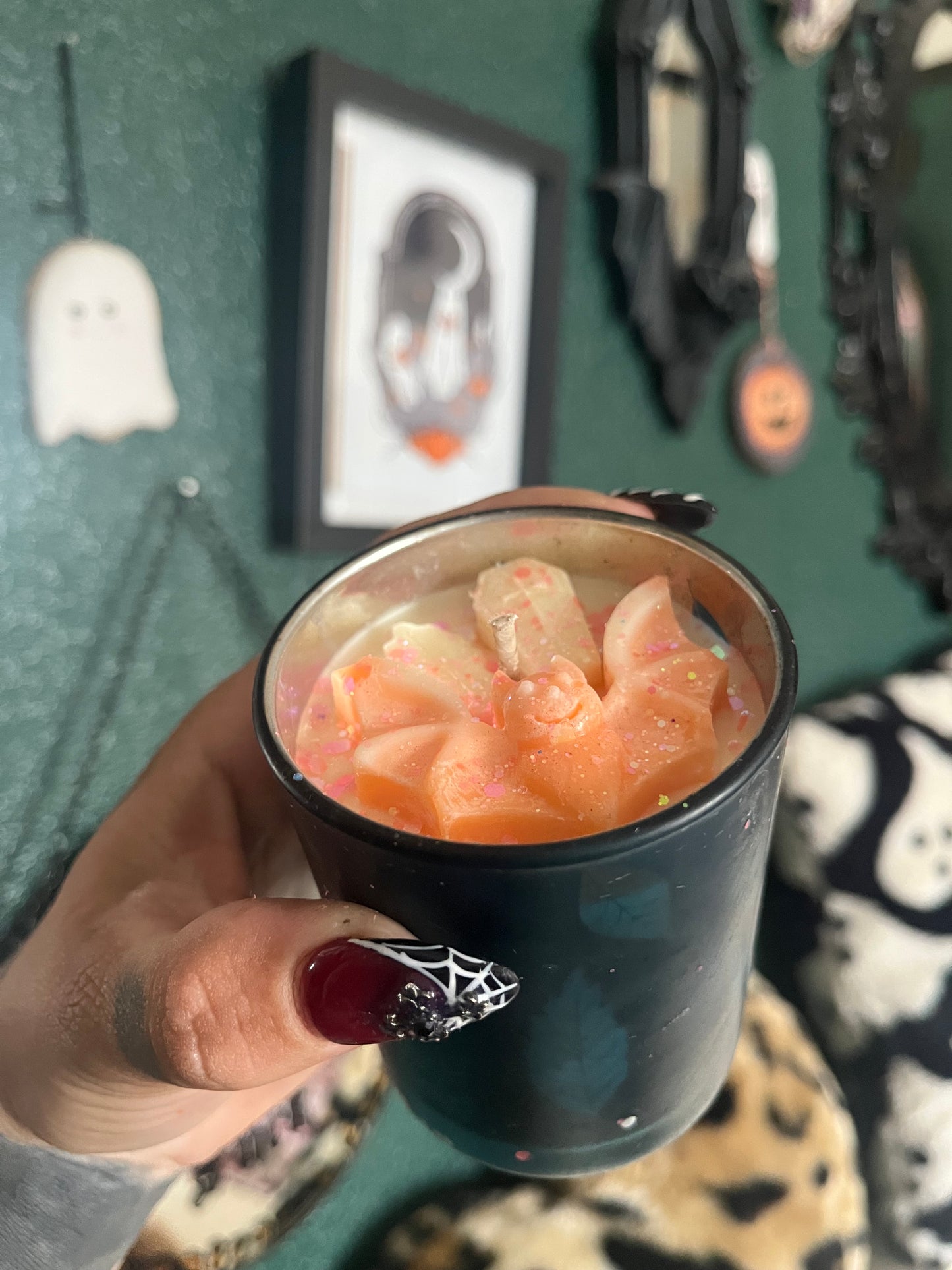 Caramel Pumpkin One Kind Bat Candle