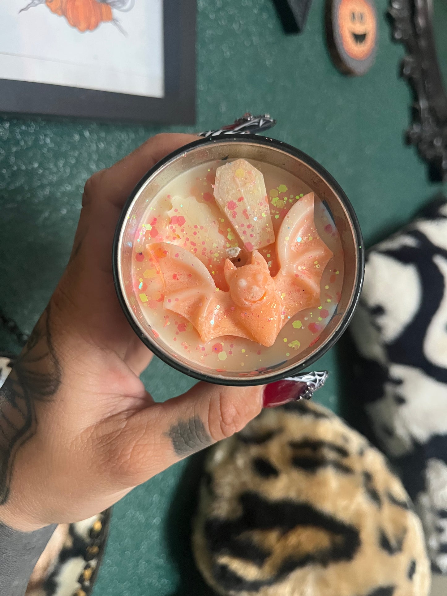Caramel Pumpkin One Kind Bat Candle