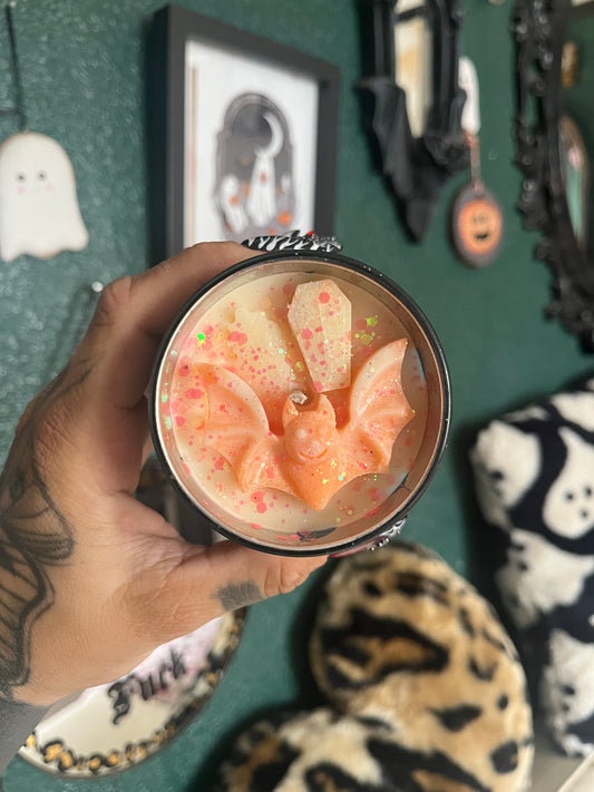 Caramel Pumpkin One Kind Bat Candle